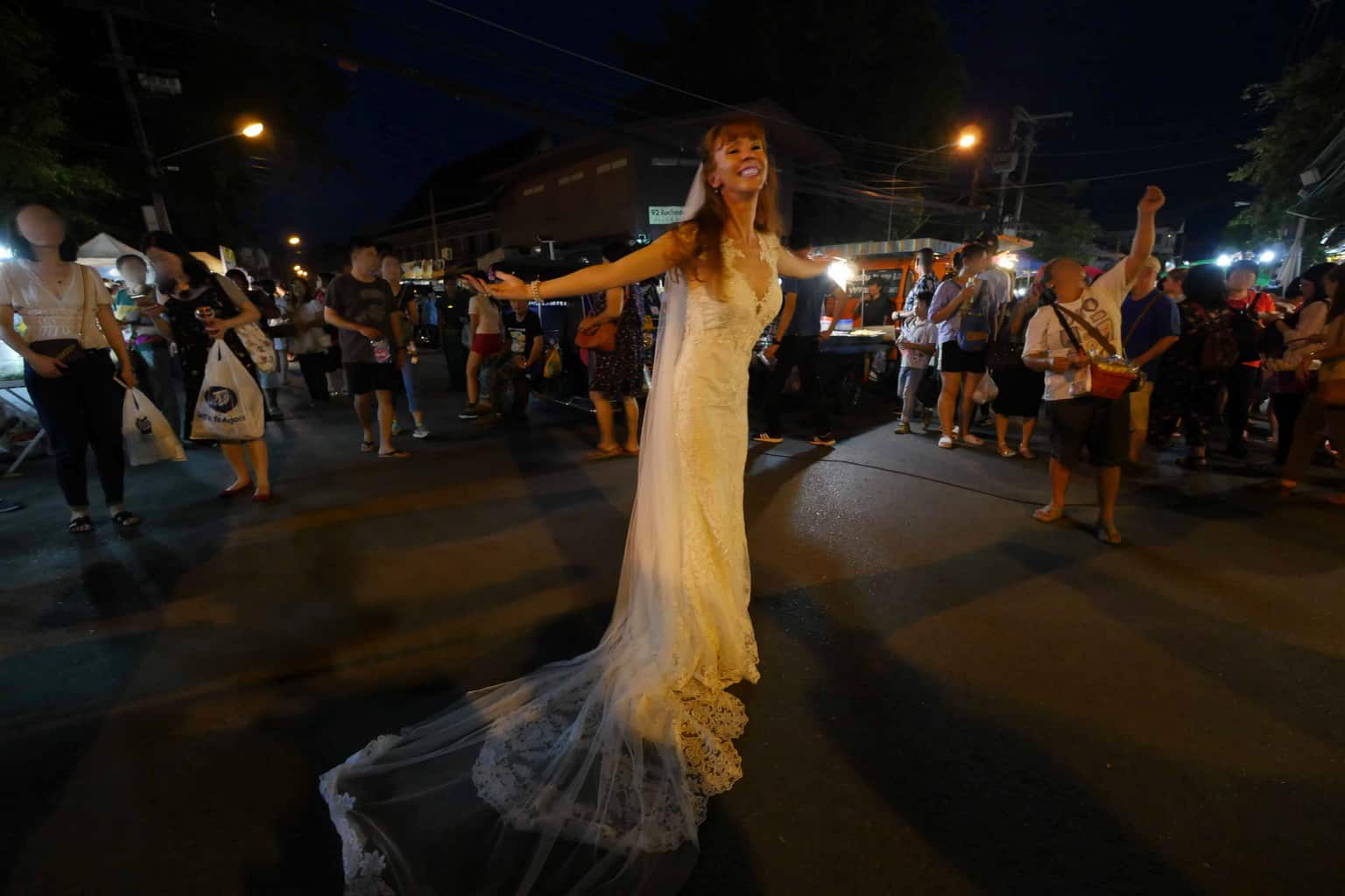 Tegan Marshall At The End Of The Chiang Mai Wandering Wedding Dress Photo Session