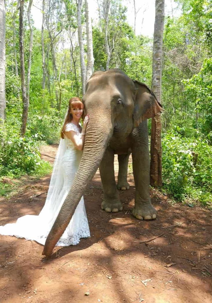 Tegan Marshall In The Forest In Chiang Mai With Rescue Elephant